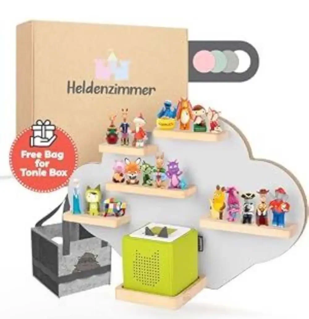 Heldenzimmer Shelf for Tonie Box - Cloud Design, Gray (SKU: MCC-025)